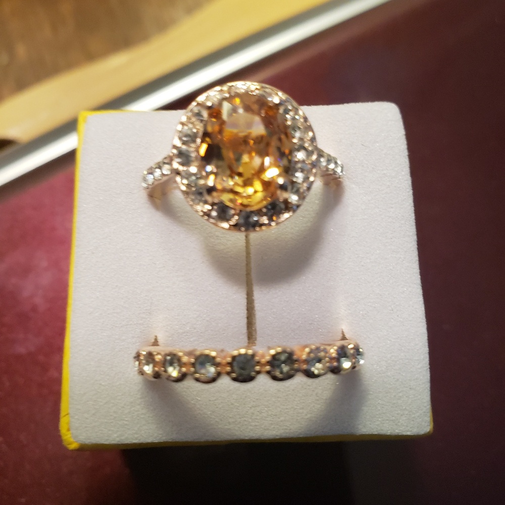 Rose Gold Filled Morganite Ring Set - Picture 7 of 8
